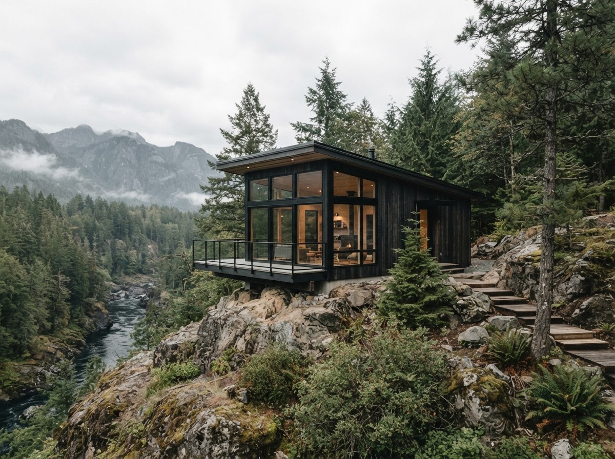 Ridgeback House on a rocky knoll above the river gorge