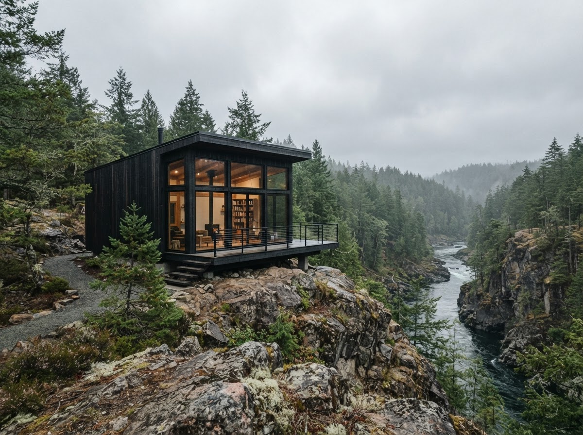Ridgeback House on a rocky knoll above the river gorge